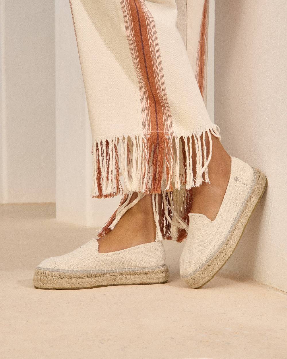 Manebí Coarse Woven Canvas|Double Sole Espadrilles - Yucatán Natural In Linea