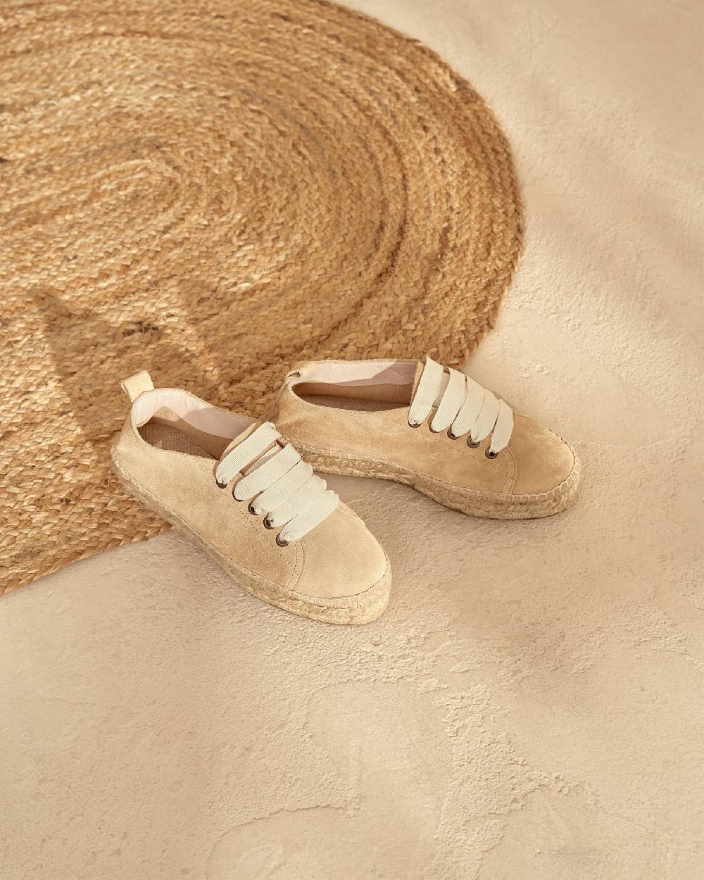Manebí Espadrillas stringate - Hamptons - Beige champagne Nuovo