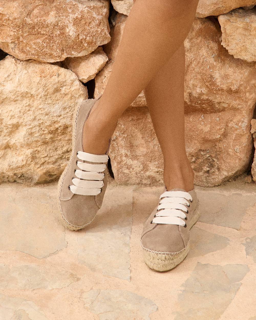 Manebí Espadrillas stringate - Hamptons - Vintage Taupe Promozione