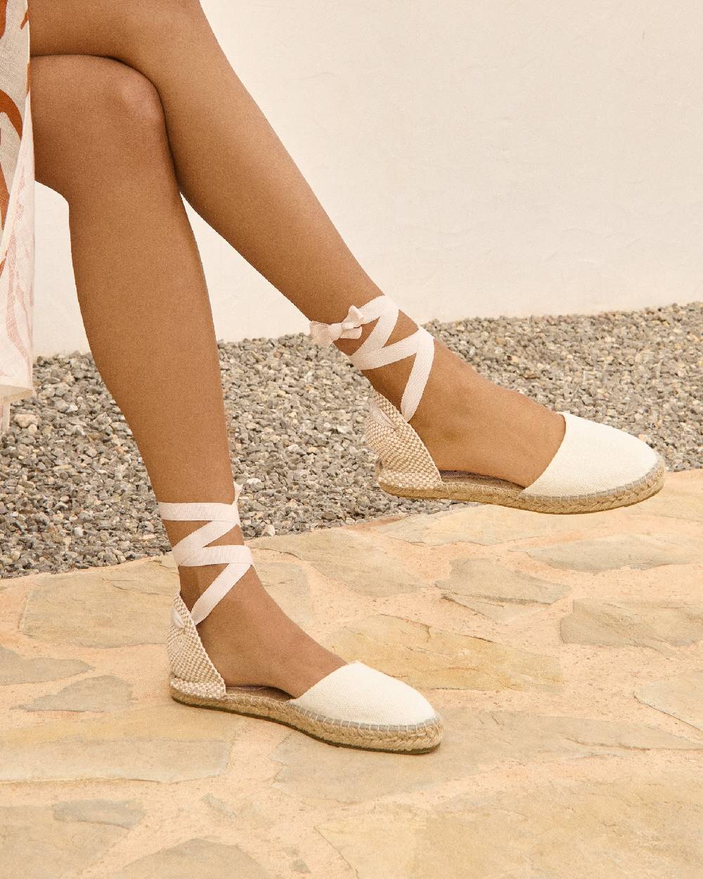 Manebí Organic Hemp Flat Valenciana Espadrilles - La Havana White Acquista Ora