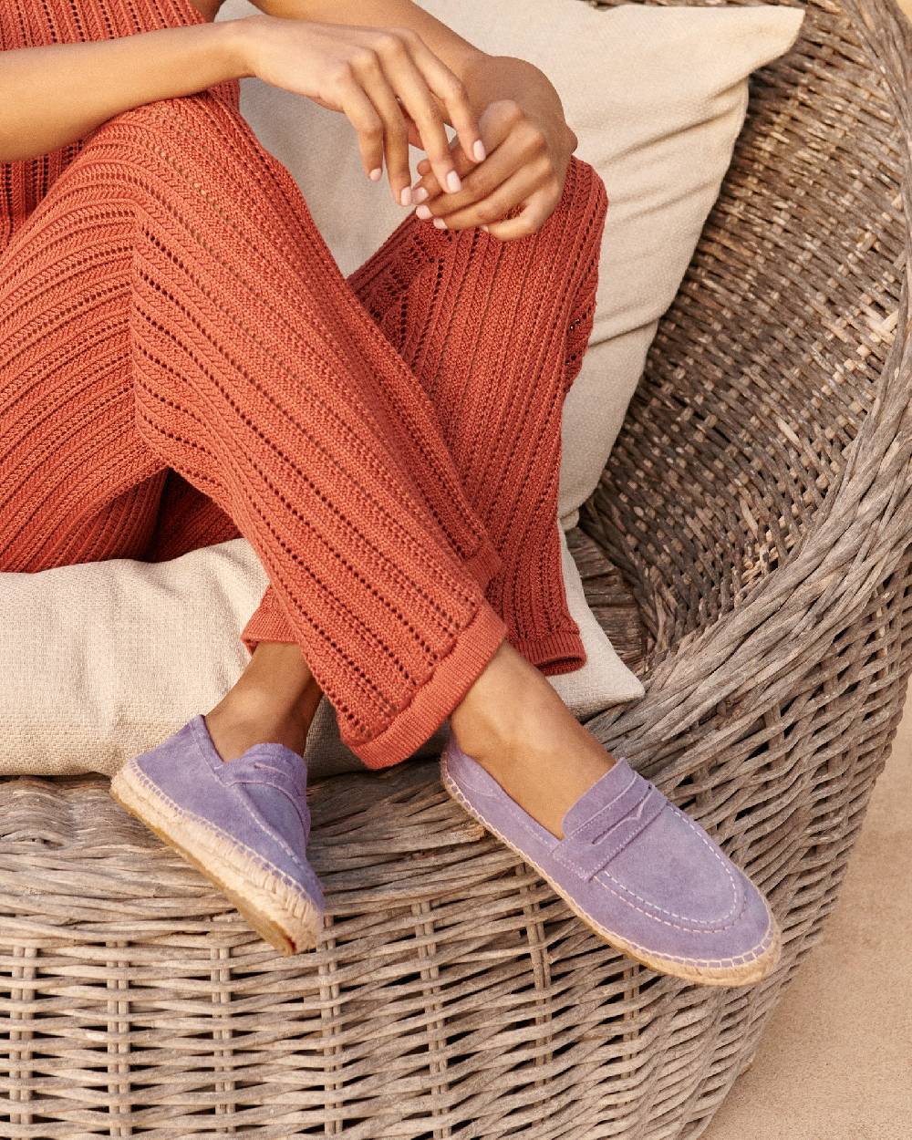 Manebí Suede Loafers Espadrilles - Hamptons Wisteria Lilac Shopping Online