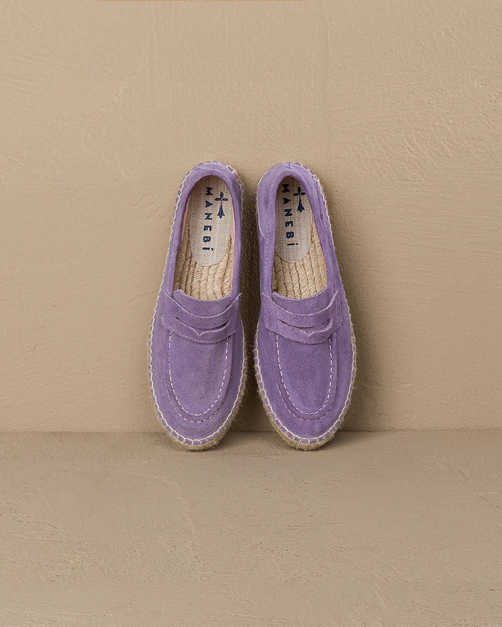 Manebí Suede Loafers Espadrilles - Hamptons Wisteria Lilac Shopping Online