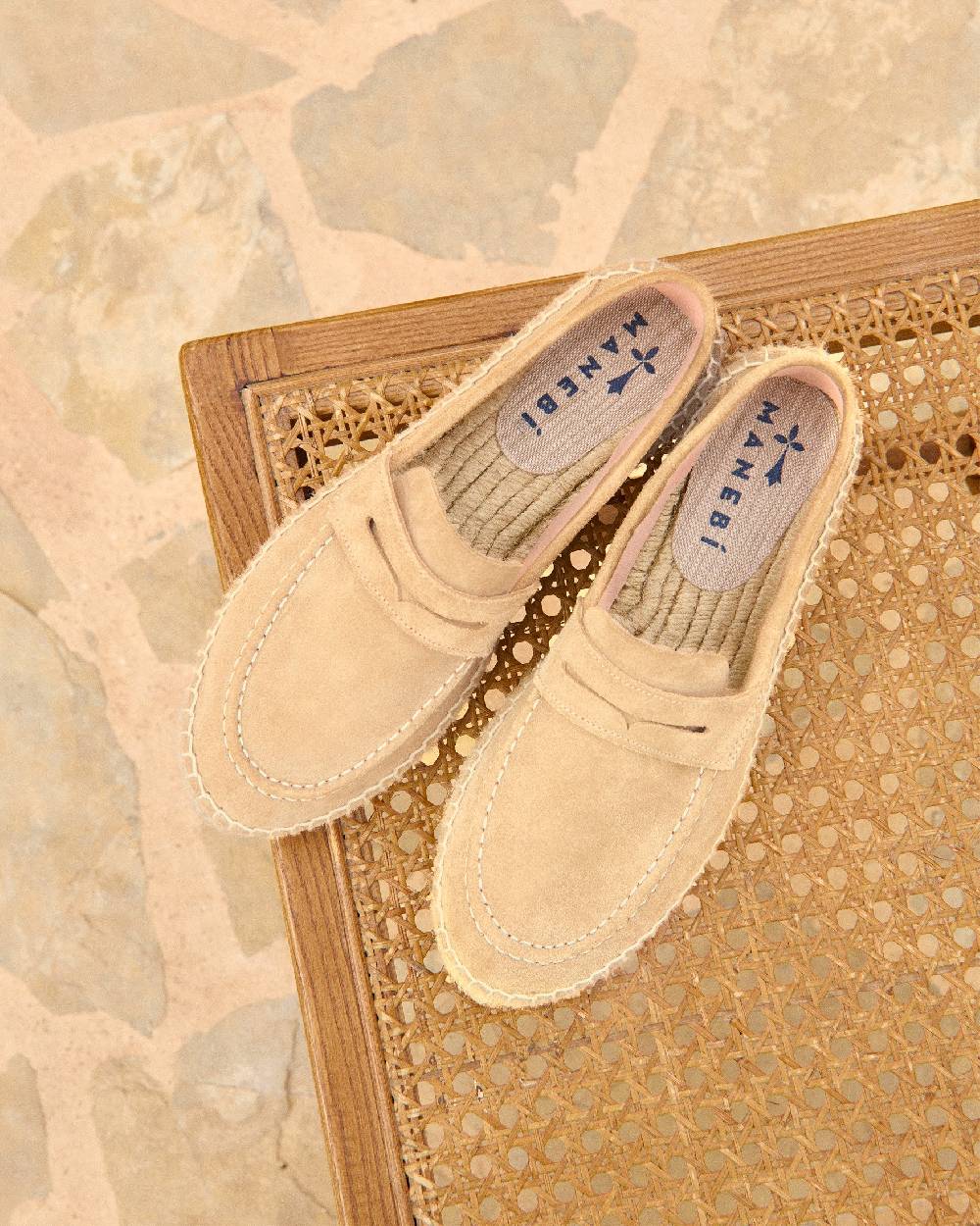Manebí Suede Loafers Espadrilles - Hamptons Champagne Beige Sottocosto