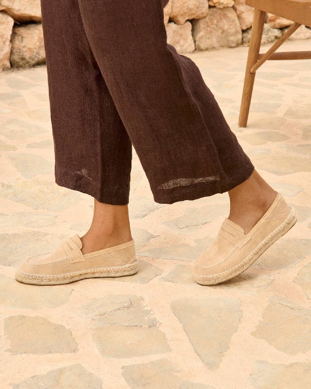 Manebí Suede Loafers Espadrilles - Hamptons Champagne Beige Sottocosto