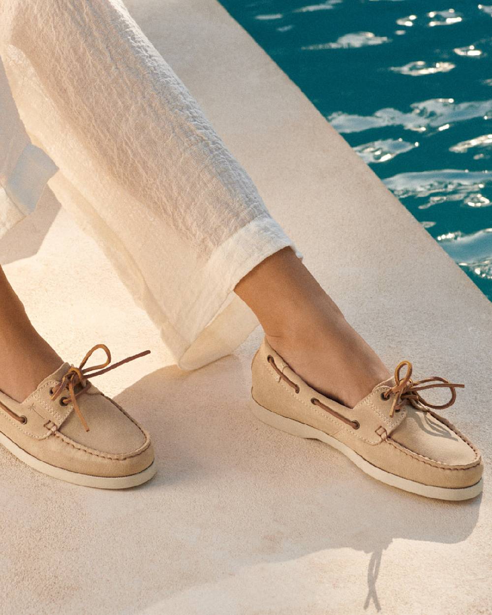 Manebí Suede Boat-Shoes - Hamptons Champagne Beige Convenienza