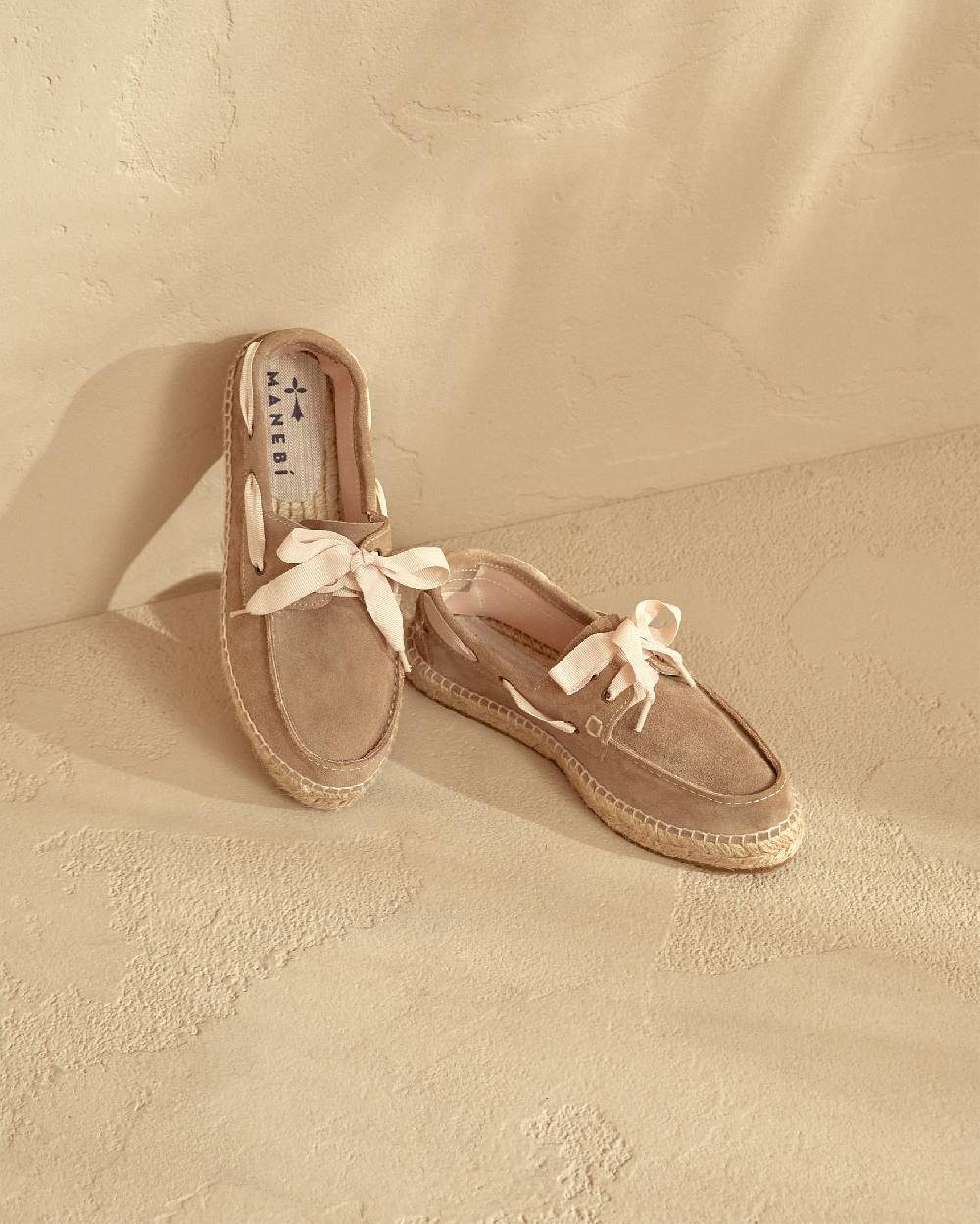 Manebí Scarpe da barca - Hamptons - Vintage Taupe Presa