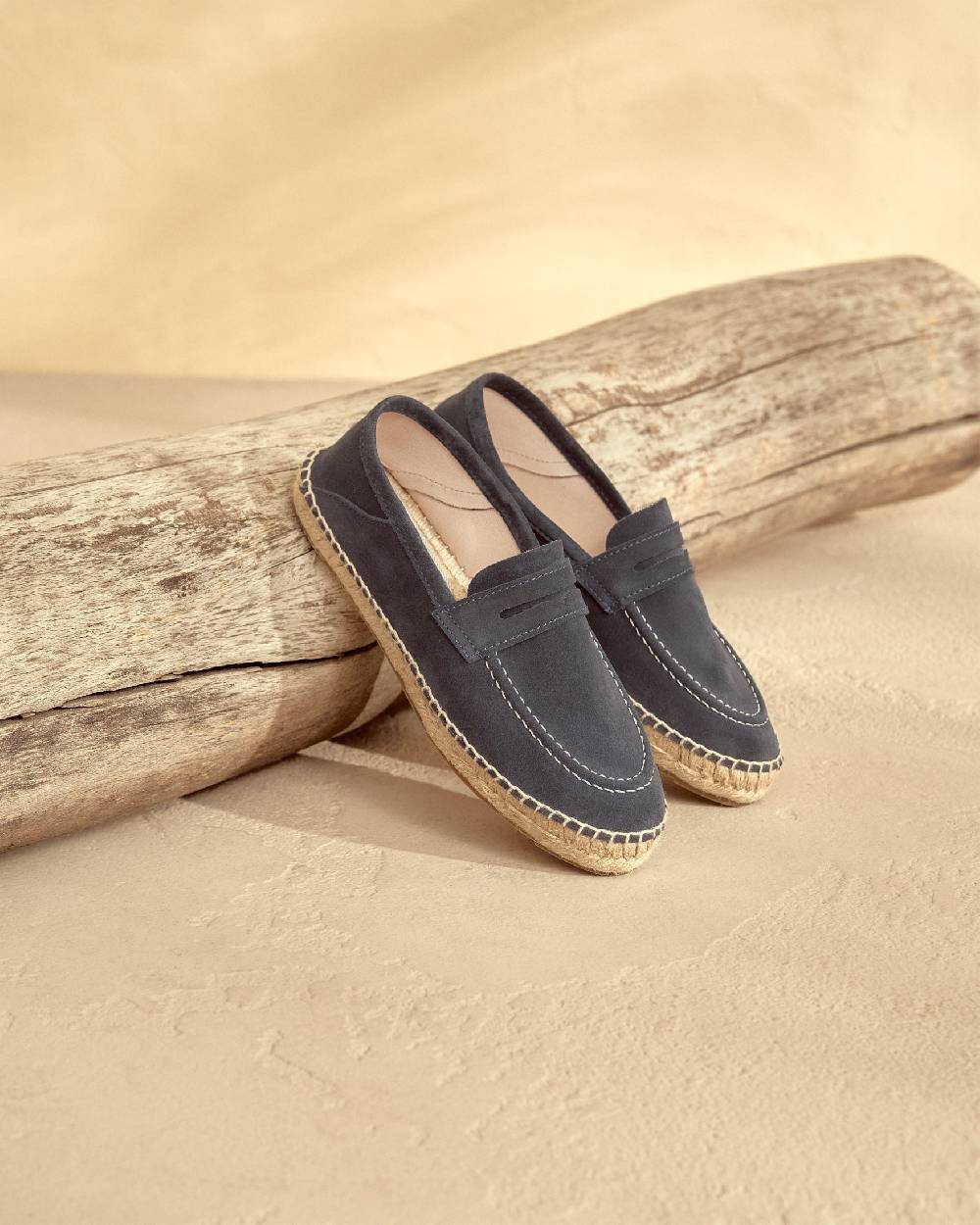 Manebí Mocassini Espadrillas in pelle scamosciata - Hamptons - Patriot Blu Sconto