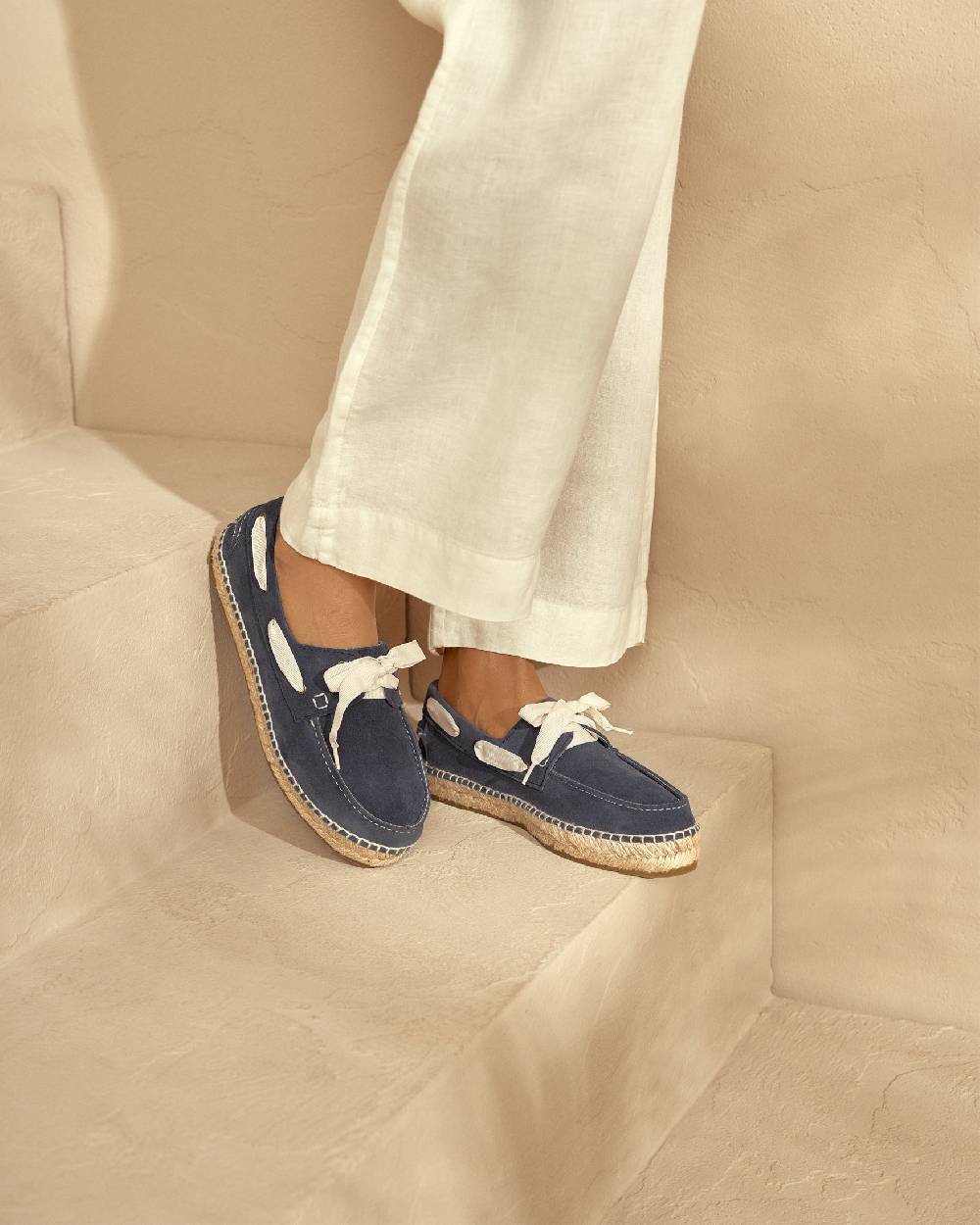 Manebí Suede Boat-Shoes Espadrilles - Hamptons Patriot Blue Offerta