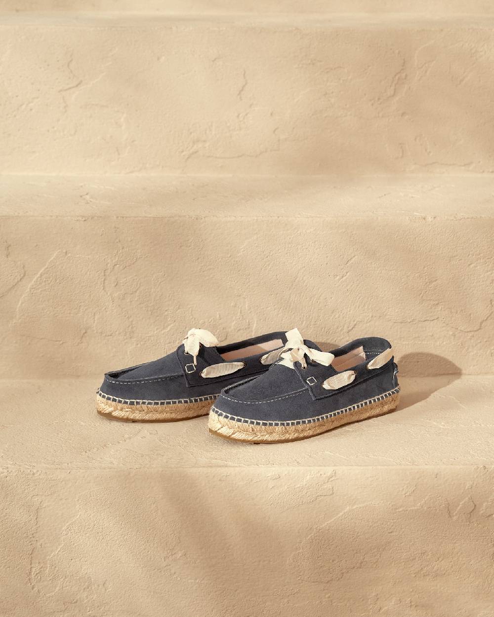 Manebí Suede Boat-Shoes Espadrilles - Hamptons Patriot Blue Offerta