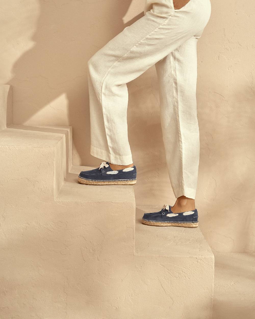 Manebí Suede Boat-Shoes Espadrilles - Hamptons Patriot Blue Offerta