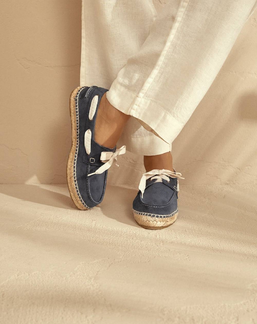 Manebí Suede Boat-Shoes Espadrilles - Hamptons Patriot Blue Offerta