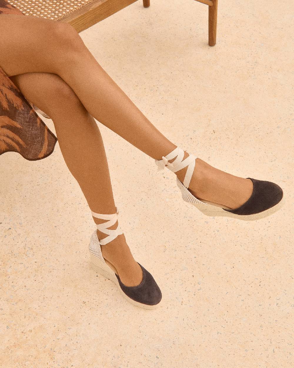 Manebí Soft Suede Wedge Espadrilles - Cocoa Black Friday