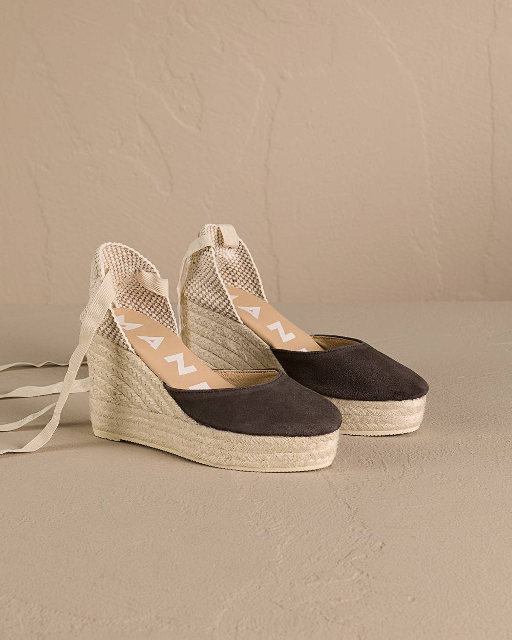 Manebí Soft Suede Wedge Espadrilles - Cocoa Black Friday
