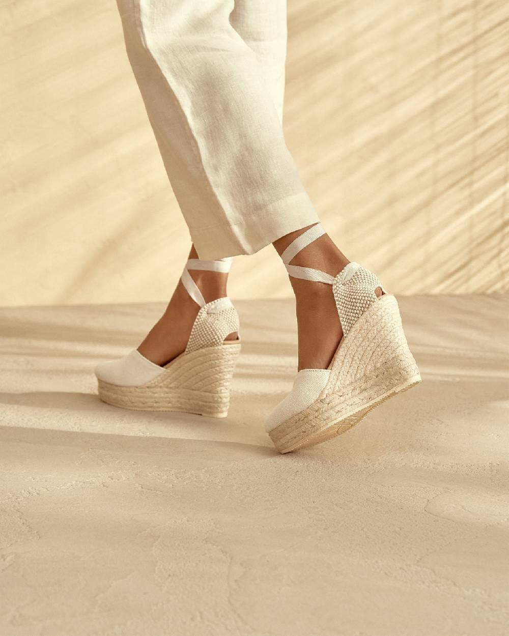 Manebí Organic Hemp Heart-Shaped|Wedge Espadrilles - La Havana White Offerta Anniversario