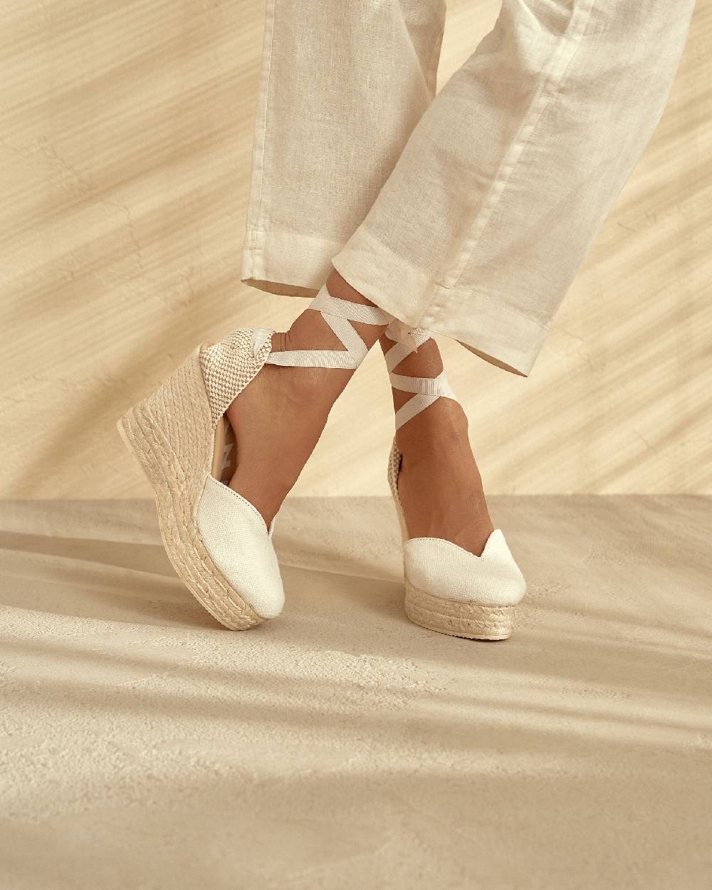 Manebí Organic Hemp Heart-Shaped|Wedge Espadrilles - La Havana White Offerta Anniversario