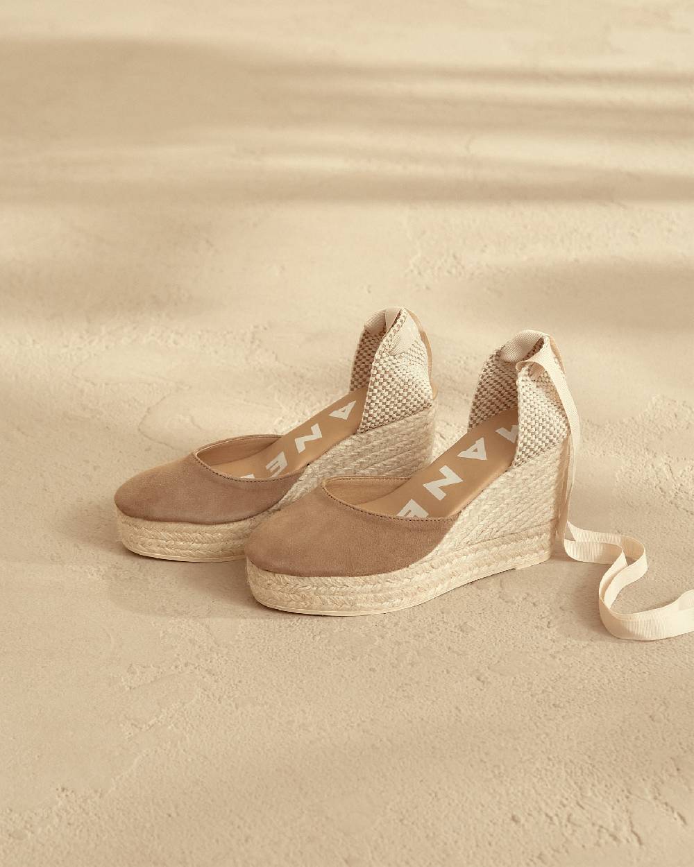 Manebí Soft Suede Wedge Espadrilles - Hamptons Vintage Taupe Online Outlet