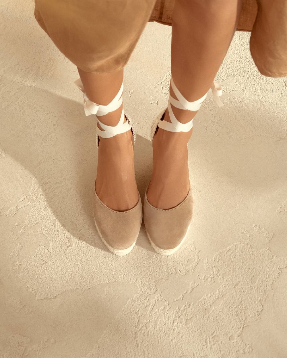Manebí Soft Suede Wedge Espadrilles - Hamptons Vintage Taupe Online Outlet