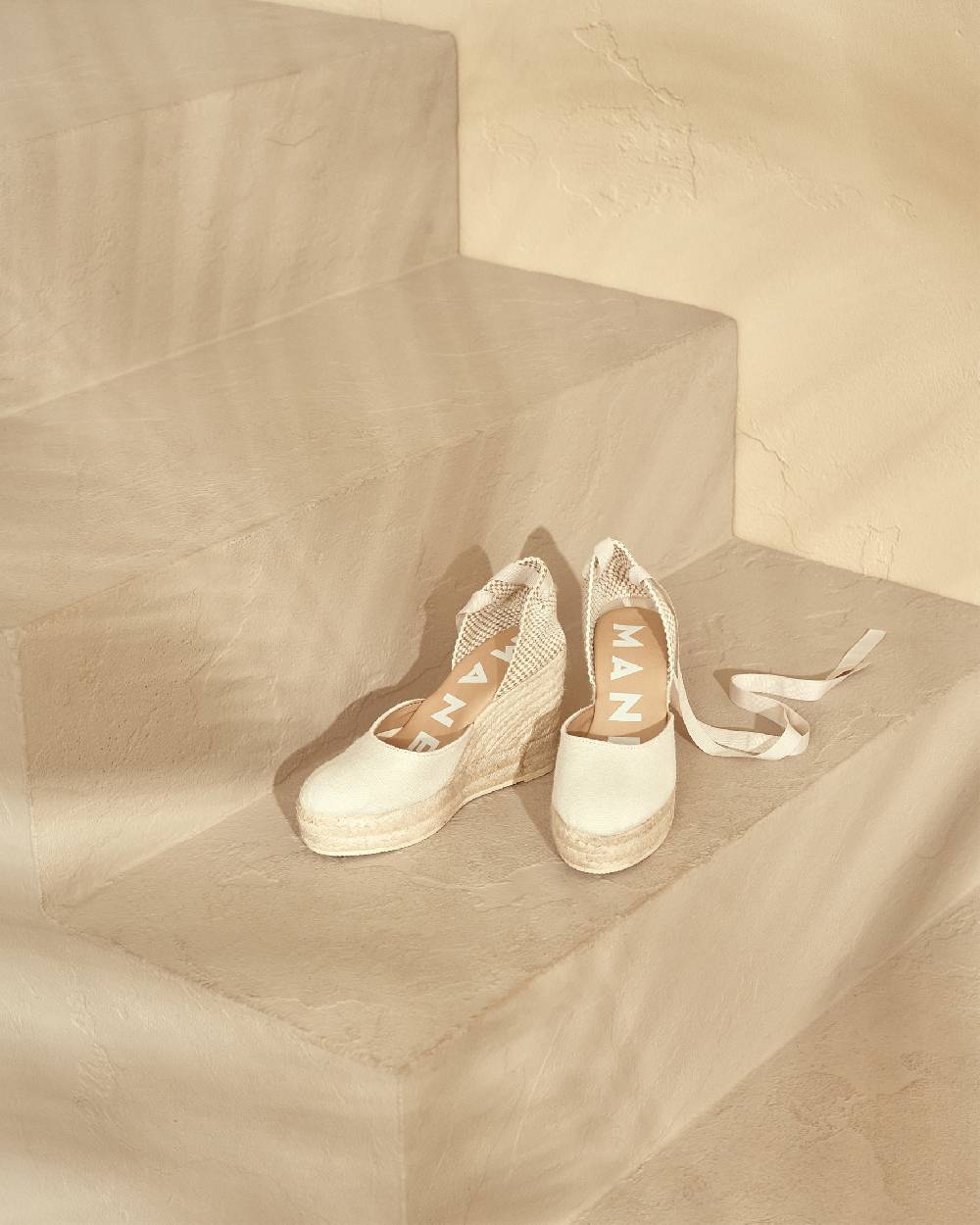 Manebí Organic Hemp Wedge Espadrilles - La Havana White Lightning offer