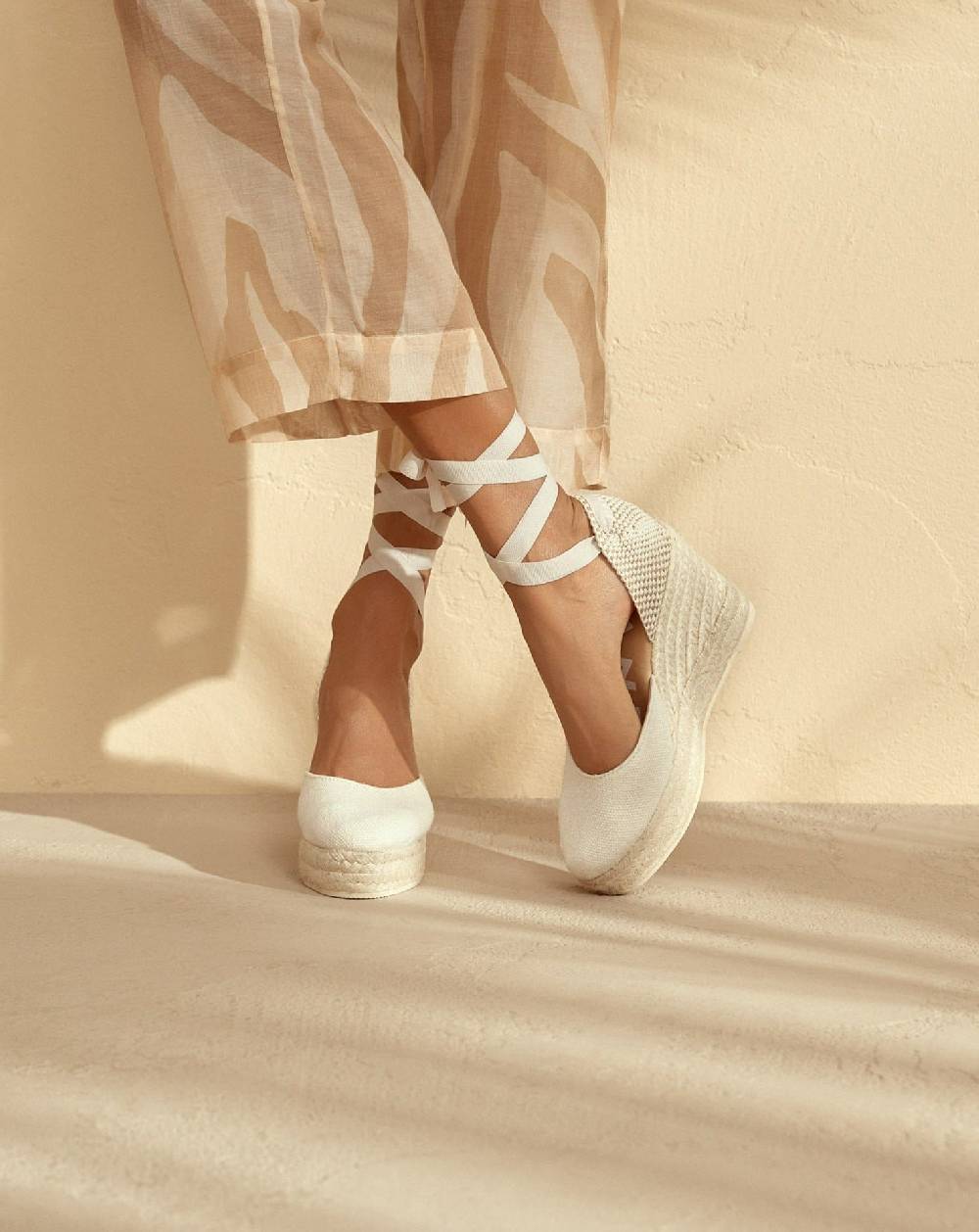Manebí Organic Hemp Wedge Espadrilles - La Havana White Lightning offer