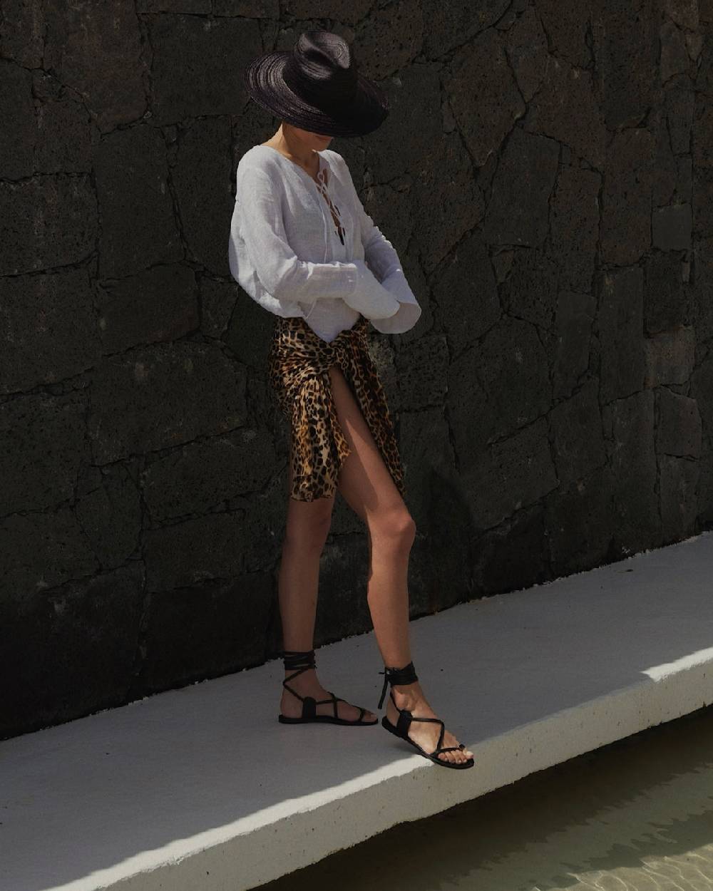 Manebí St. Tropez Leather Sandals - Tie-Up Black Sconti VIP