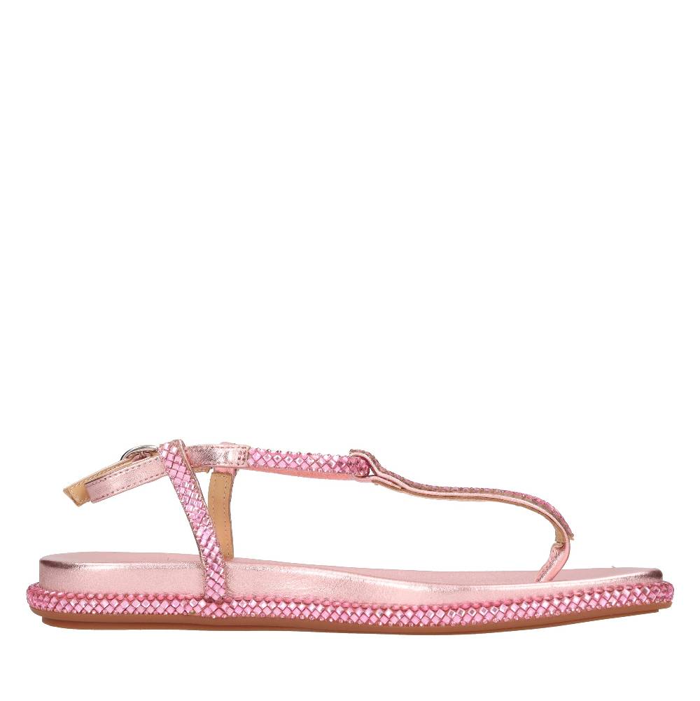 ALMA EN PENA Sandali flat infradito in pelle e strass Offerte