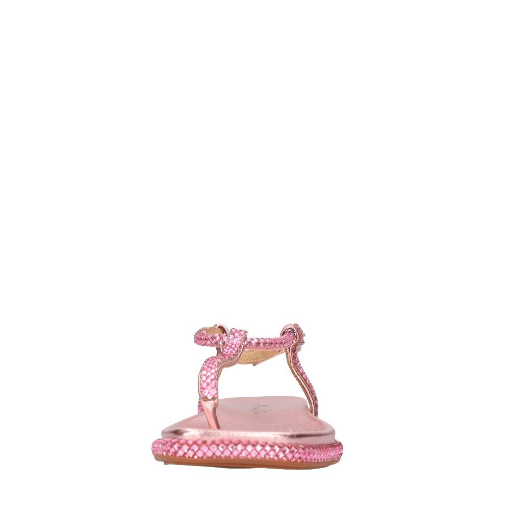 ALMA EN PENA Sandali flat infradito in pelle e strass Offerte