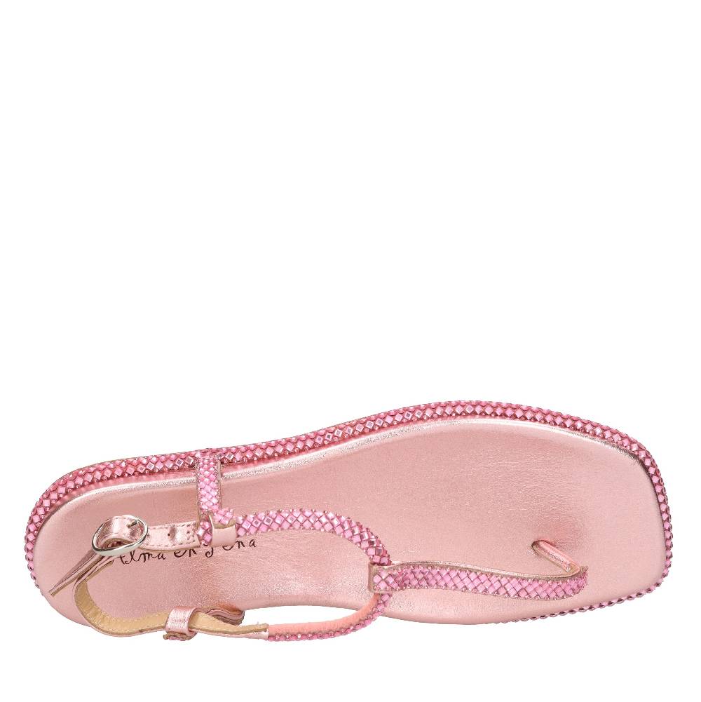 ALMA EN PENA Sandali flat infradito in pelle e strass Offerte