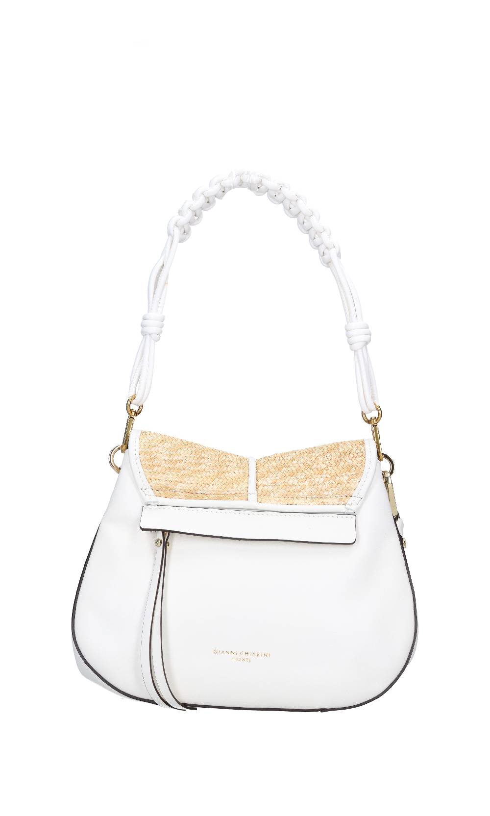 GIANNI CHIARINI Tracolla Helena Round in pelle e rafia Comprare a buon mercato