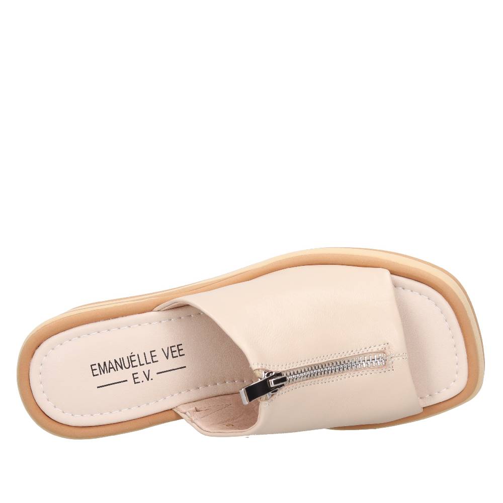 EMANUELLE VEE Mules Zeppa in pelle Latest stili