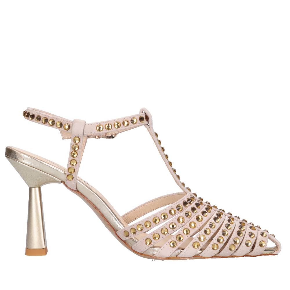 EMANUELLE VEE Décolleté in pelle e strass Fino al 65% di sconto
