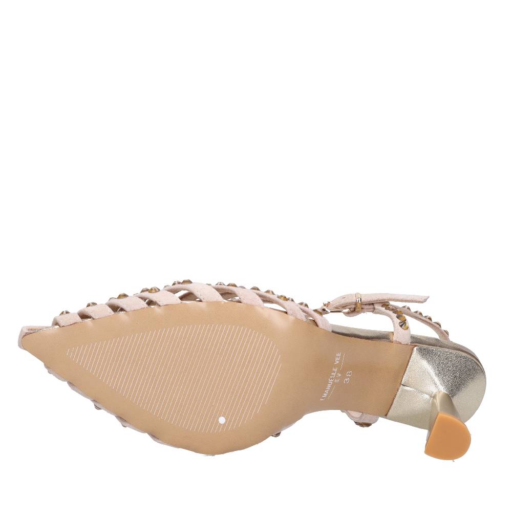 EMANUELLE VEE Décolleté in pelle e strass Fino al 65% di sconto
