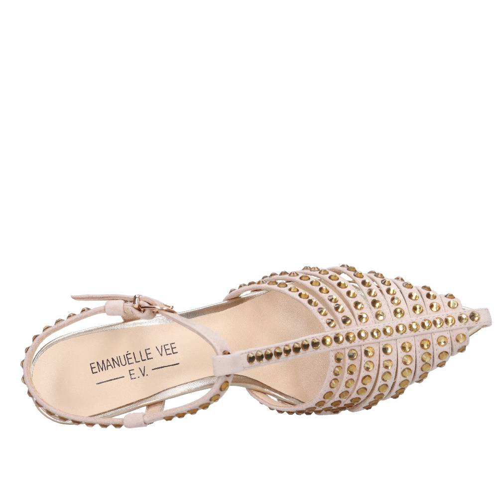 EMANUELLE VEE Décolleté in pelle e strass Fino al 65% di sconto