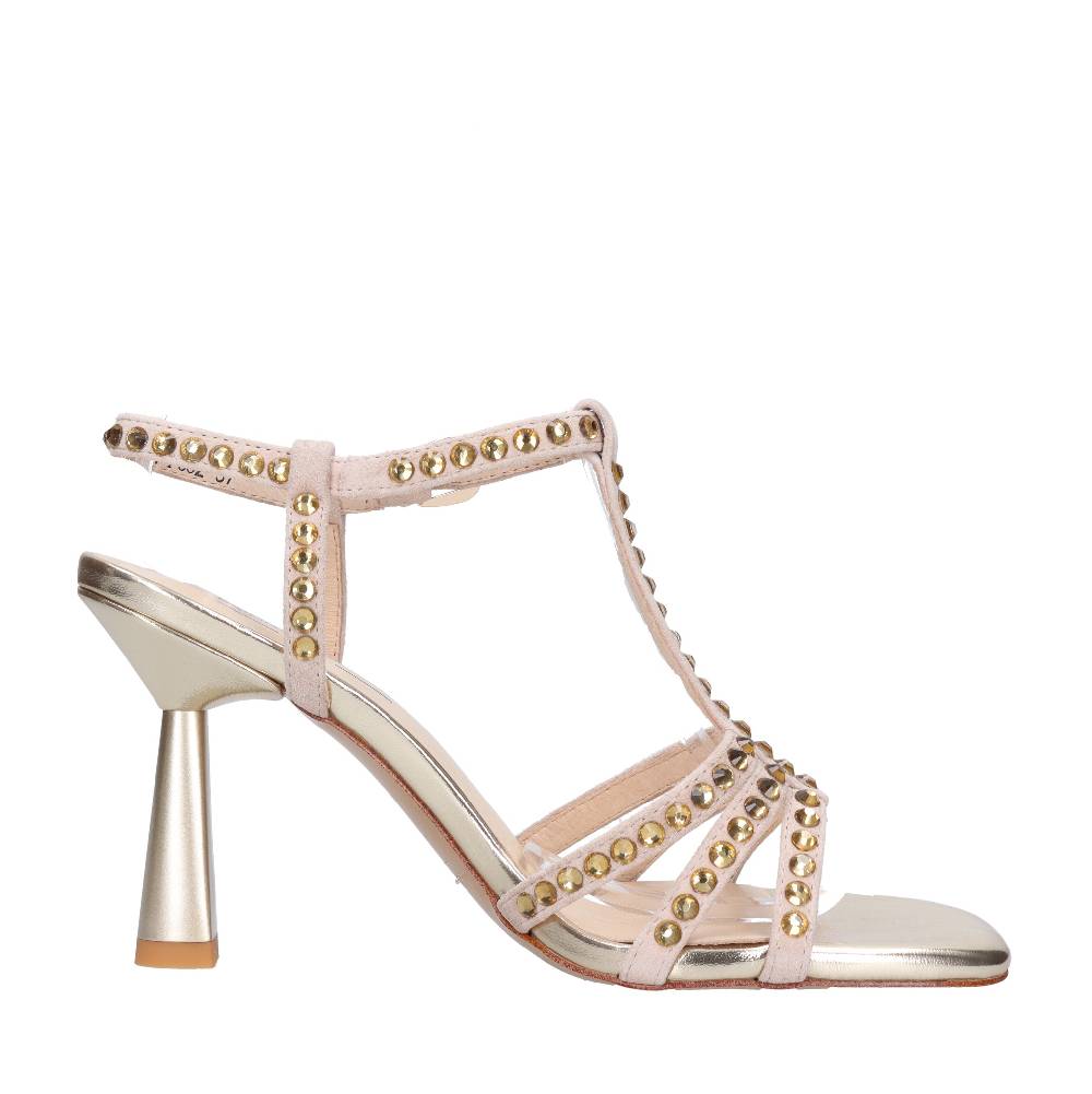 EMANUELLE VEE Sandali in pelle e strass Sostegno trimestrale