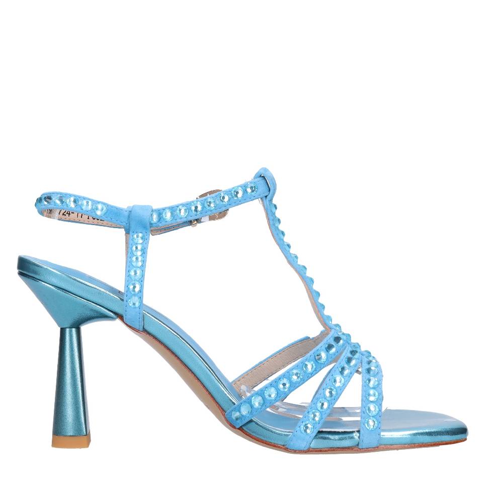 EMANUELLE VEE Sandali in pelle e strass Fino al 55% di sconto