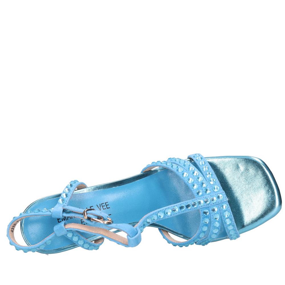 EMANUELLE VEE Sandali in pelle e strass Fino al 55% di sconto