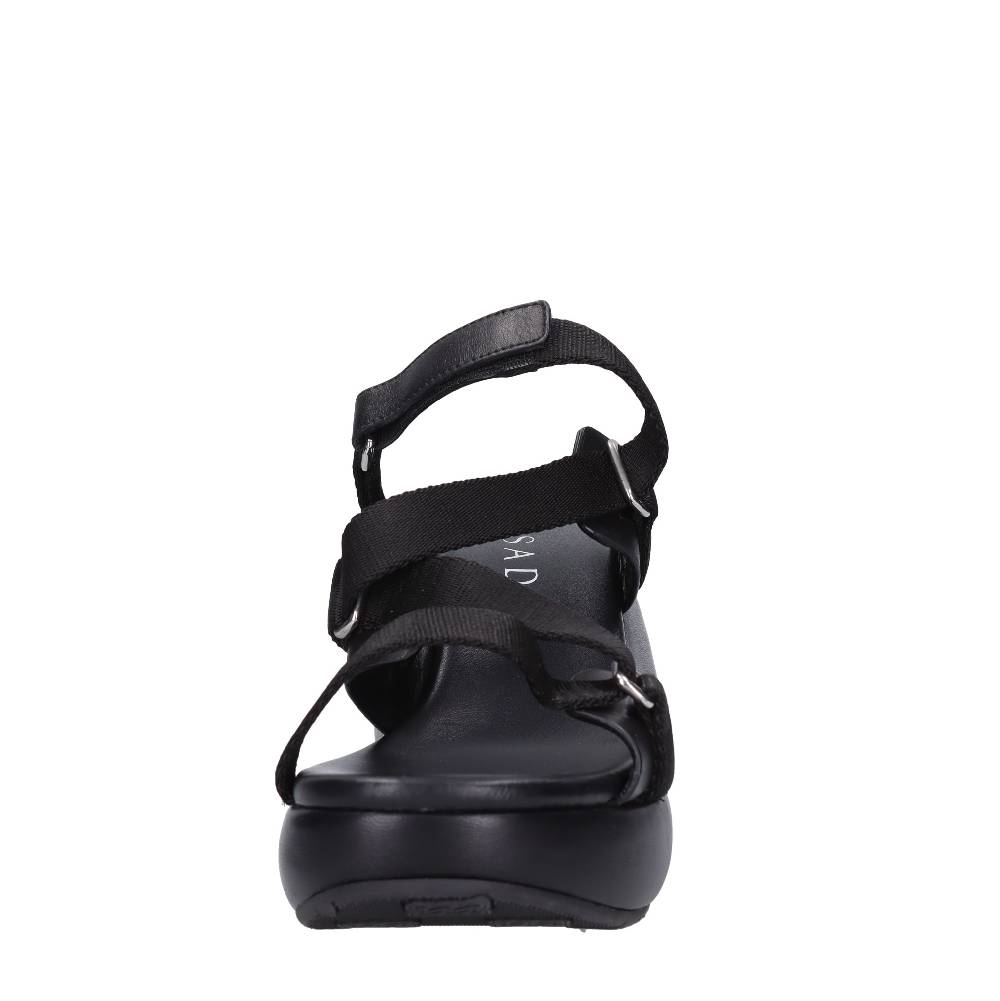 CASADEI Mules Zeppa in pelle e tessuto In Linea