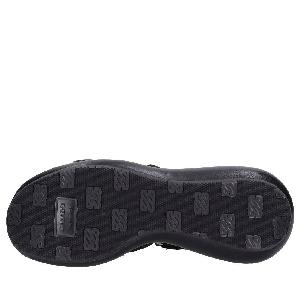 CASADEI Mules Zeppa in pelle e tessuto In Linea