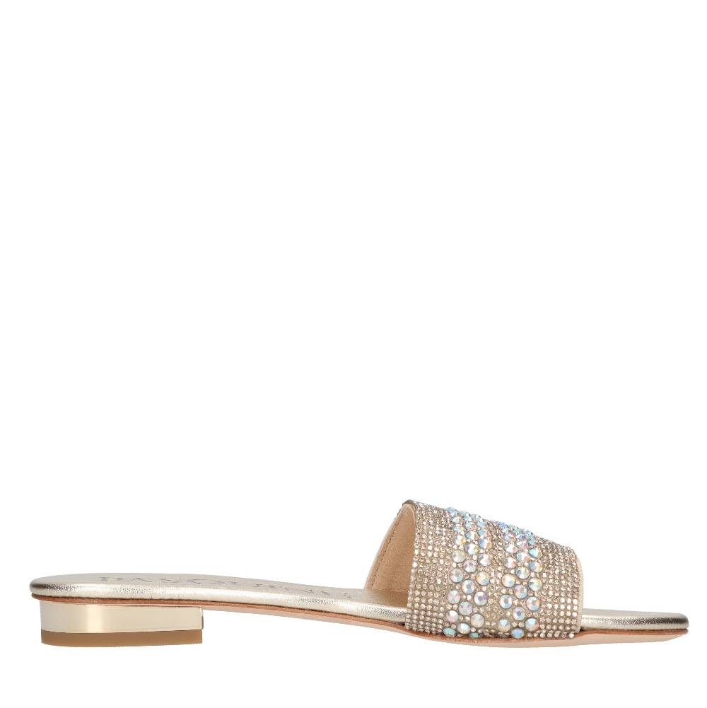 PASQUINI Mules in pelle e strass Sottocosto