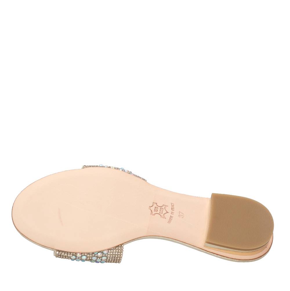 PASQUINI Mules in pelle e strass Sottocosto