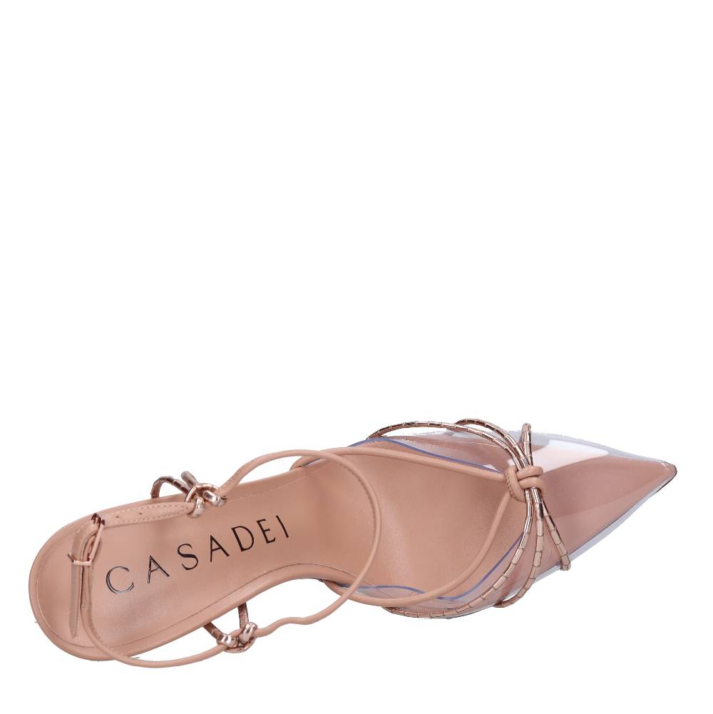 CASADEI Décolleté Slingback in pelle e plexiglass Prezzo di fabbrica