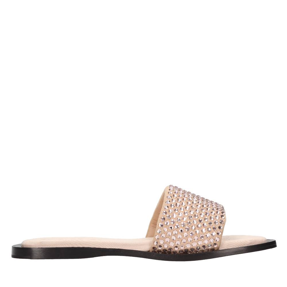 EDDY DANIELE Mules in camoscio e strass Liquidazione