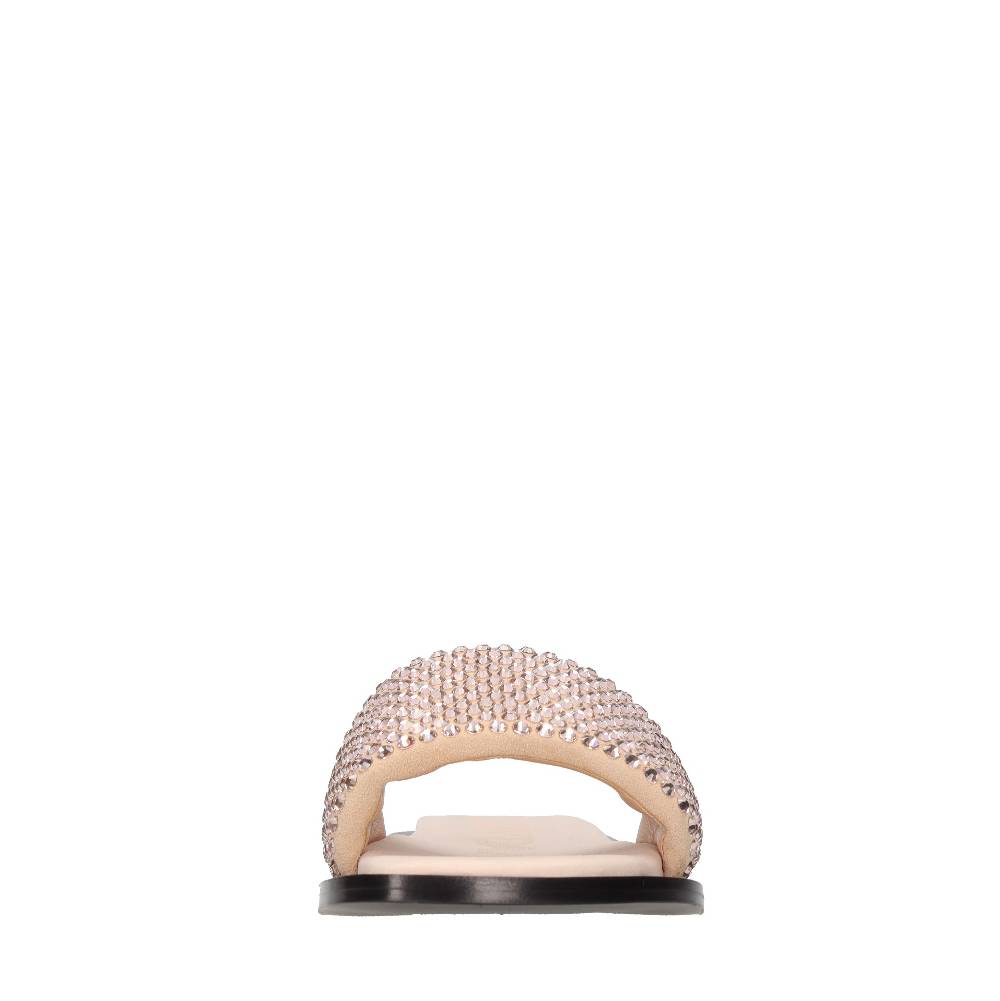EDDY DANIELE Mules in camoscio e strass Liquidazione
