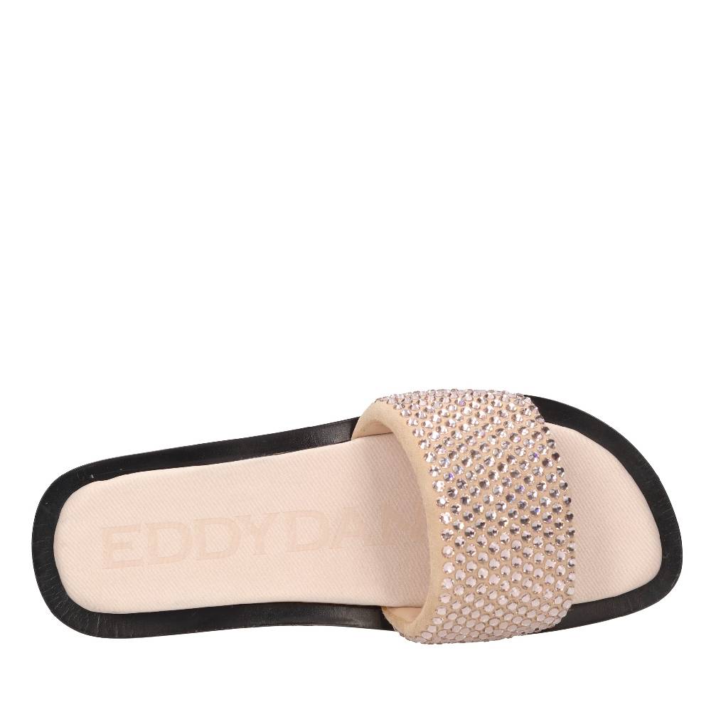 EDDY DANIELE Mules in camoscio e strass Liquidazione