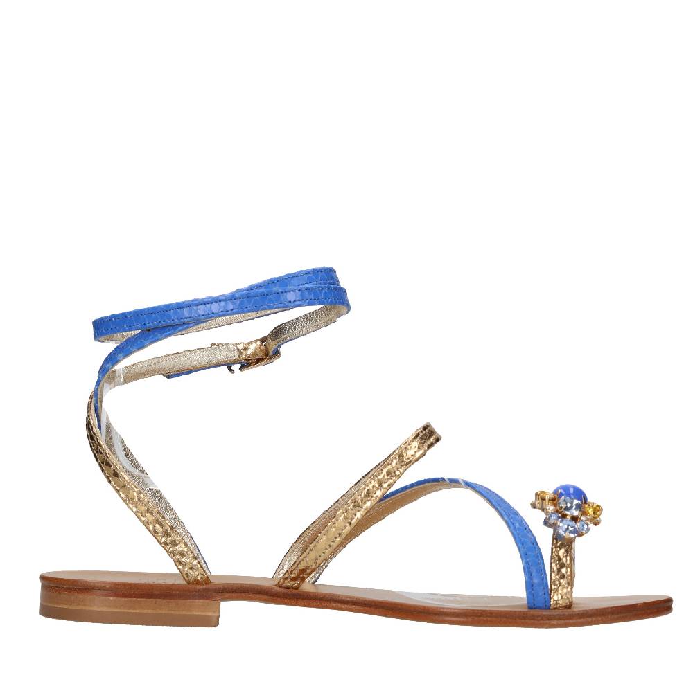 EMANUELA CARUSO Sandali flat infradito in pelle Prezzo basso