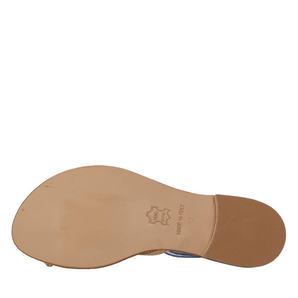 EMANUELA CARUSO Sandali flat infradito in pelle Prezzo basso