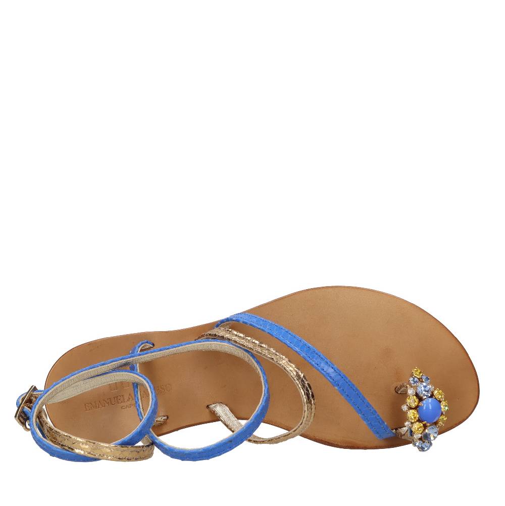 EMANUELA CARUSO Sandali flat infradito in pelle Prezzo basso