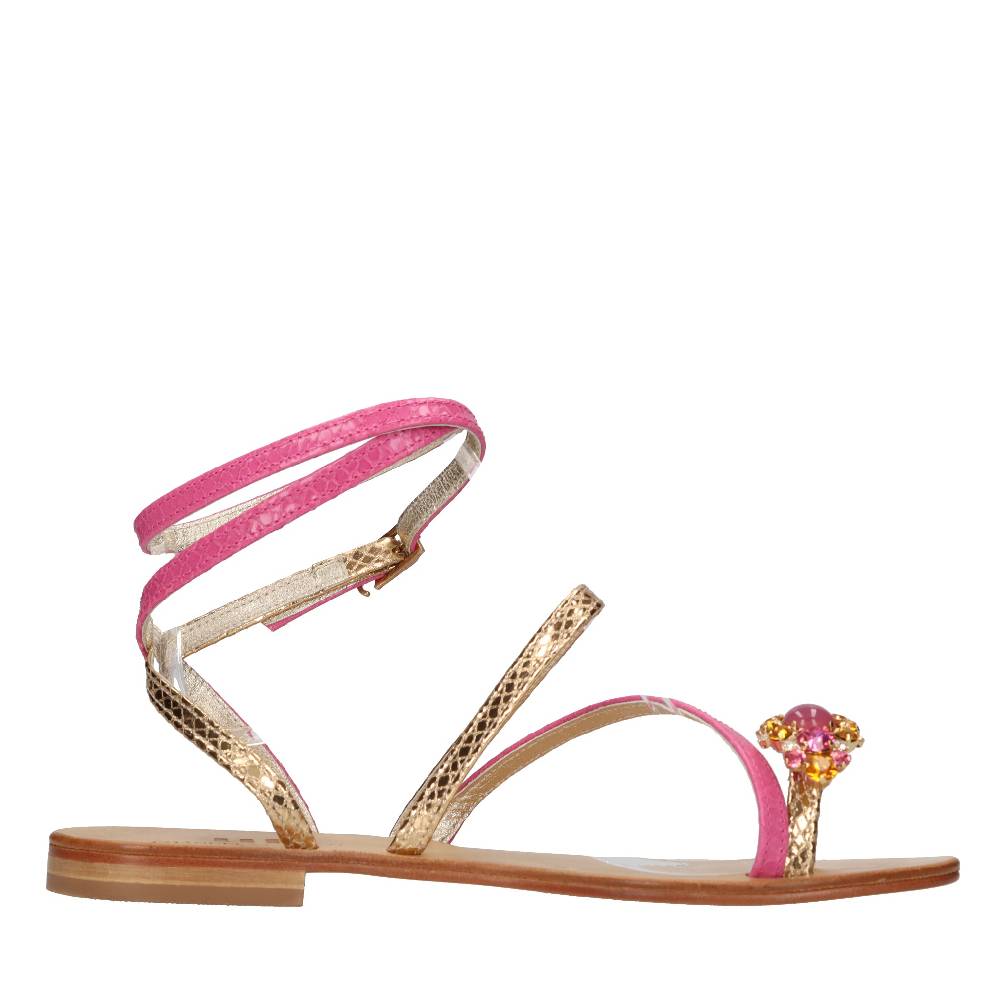 EMANUELA CARUSO Sandali flat infradito in pelle Super Saving Price