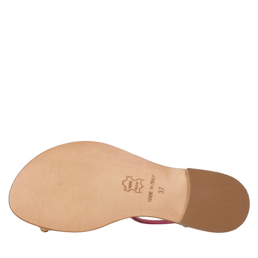 EMANUELA CARUSO Sandali flat infradito in pelle Super Saving Price