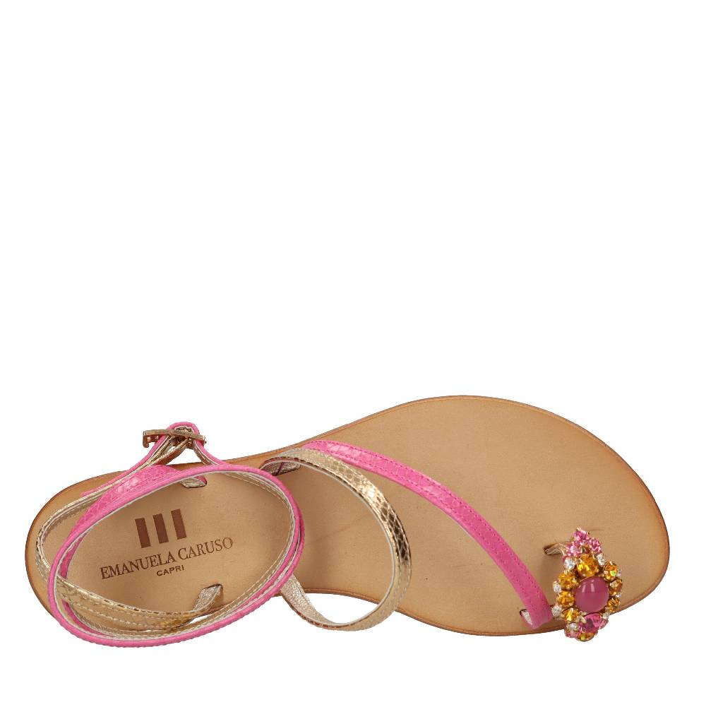 EMANUELA CARUSO Sandali flat infradito in pelle Super Saving Price