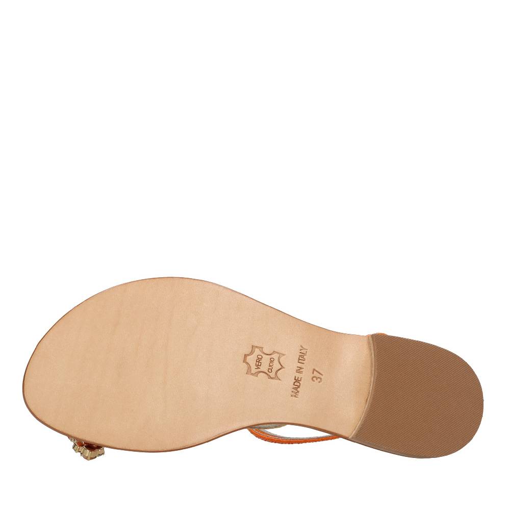 EMANUELA CARUSO Sandali flat infradito in pelle Offerta settimanale